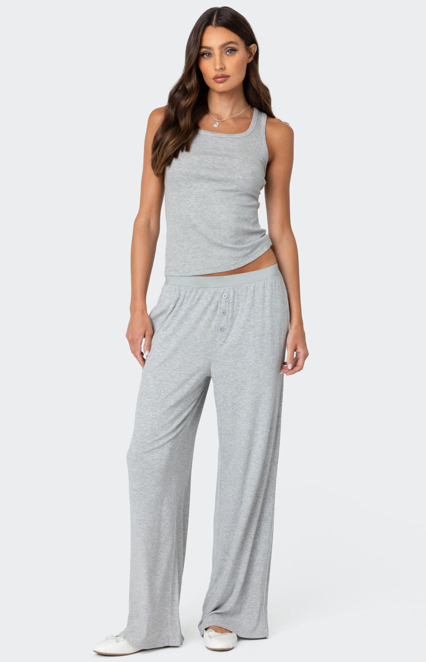 Edikted Women's Heather Lounge Pants in Heather Grey - Size XL | PacSun