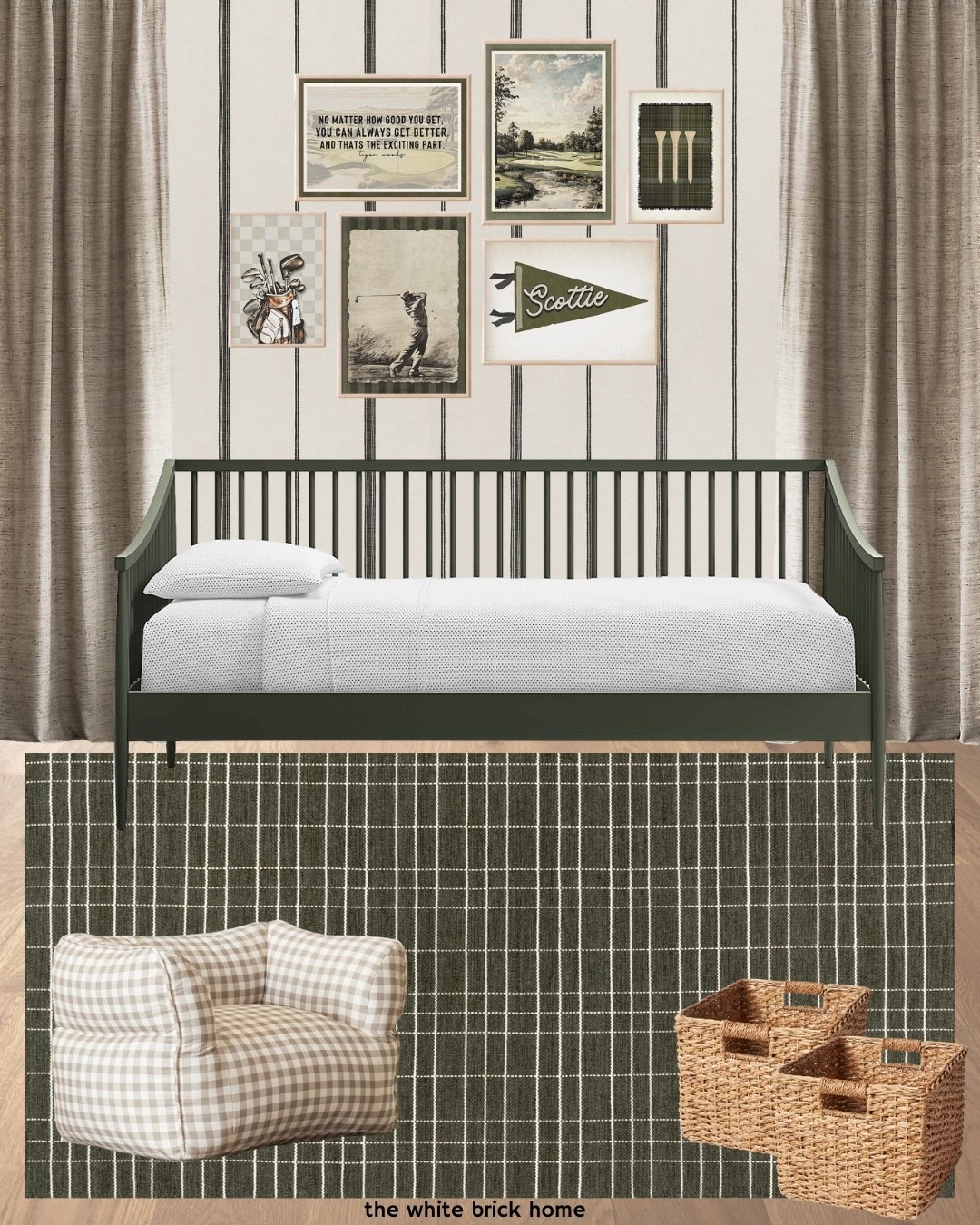 A super cute boys bedroom design! 
🖤🖤

Boys Room, boys bedroom, kids room, kids bedroom, kids room design, boys room design, boys room furniture, bed, rug, bedroom rug, boys room rug, boys room wall art, gallery wall Etsy, boys room furniture, golf, golf bedroom, sports themed bedroom, toddler boy, toddler boy bedroom, bedroom ideas, kids room chair, boys room storage, curtains, Wayfair, Etsy, crate and kids, target 

#LTKSeasonal #LTKKids #LTKHome