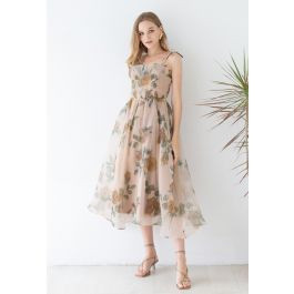 Hazy Rose Printed Organza Cami Dress | Chicwish