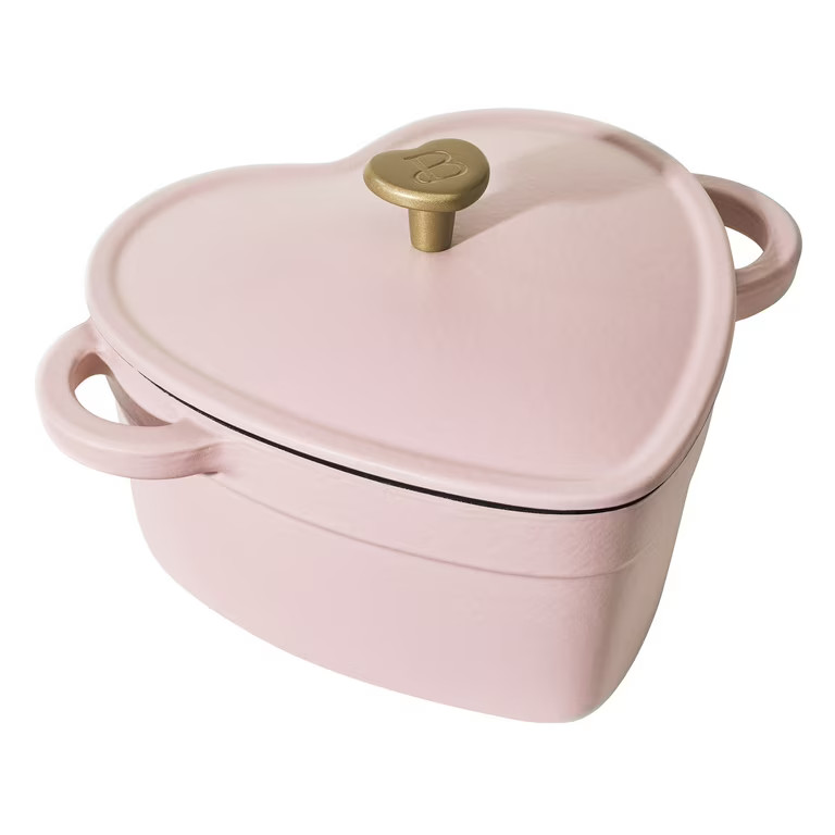 Beautiful 2QT Cast Iron Heart Dutch Oven, Pink Champagne by Drew Barrymore | Walmart (US)