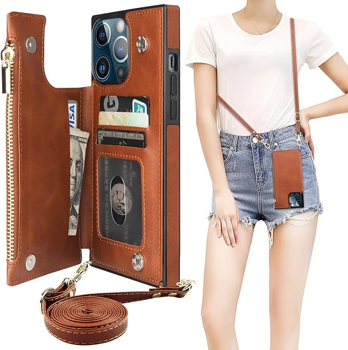 Bocasal Crossbody Wallet Case for iPhone 13 Pro Max with RFID Blocking Card Slot Holder, Magnetic... | Amazon (US)