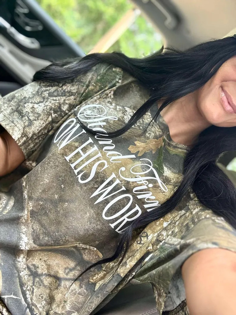 Stand Firm on His Word Graphic Tee, Christian Graphic, DTF T-shirt, Christian Tees, Camo, Camo Gr... | Etsy (US)