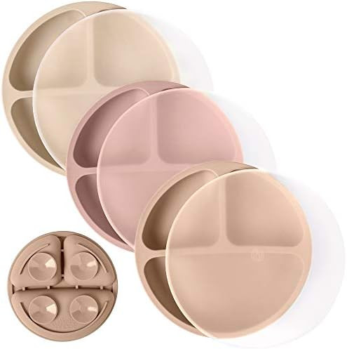 WeeSprout Suction Plates with Lids for Babies & Toddlers - 100% Silicone, Plates Stay Put with Sucti | Amazon (US)