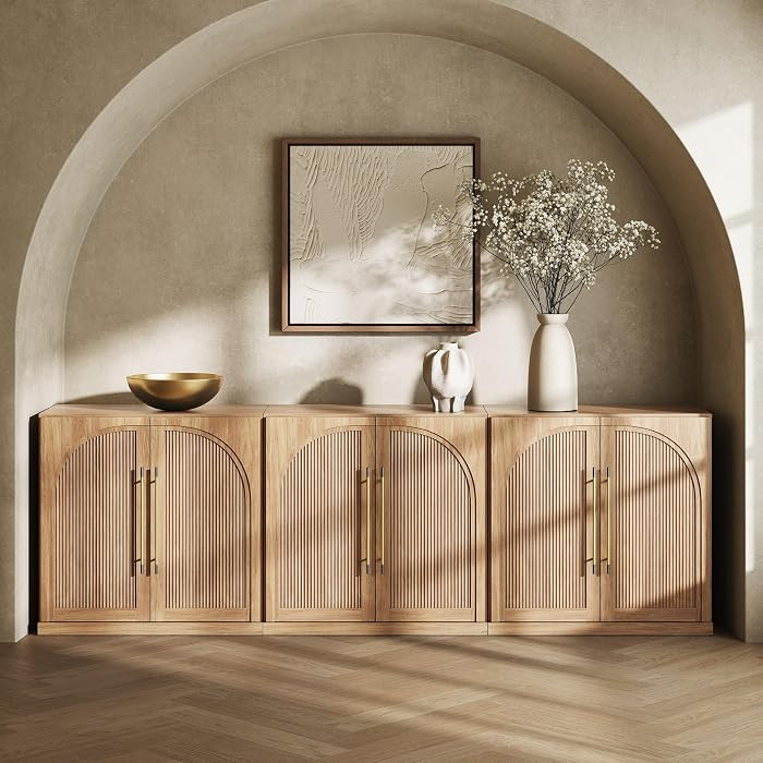 97.5'',Double Arched Wood Door,Adjustable Shelf,Modular,Living Room Kitchen Entryway | Amazon (US)