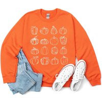 Cute Fall Pumpkin Sweatshirt, Teacher Shirt, Doodles Patch Autumn Sweatshirt | Etsy (US)