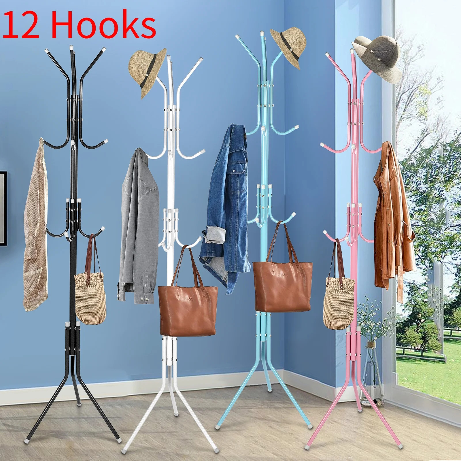 68.9x17.7in Metal Coat Rack Assembled Living Room Floor Hat Clothing Display Stand Home Furniture... | Walmart (US)