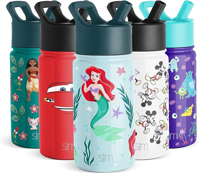 Simple Modern Disney The Little Mermaid Ariel Kids Water Bottle with Straw Lid | Reusable Insulat... | Amazon (US)