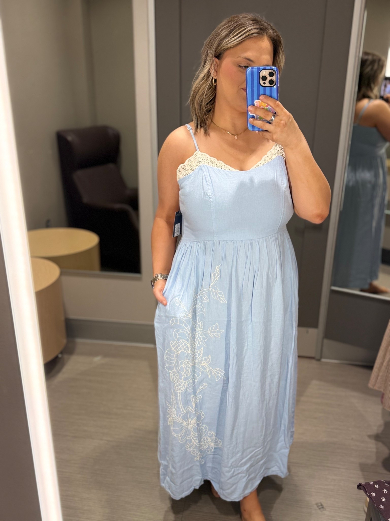 The dreamiest baby blue dress 💙 The lace detail + flowy fit make this one so flattering and easy to wear. Perfect for spring events, church, or family pictures. #LTKStyle #LTKFinds #SpringDress #BlueDress #FeminineStyle #MomStyle #WeddingGuestDress #ChurchOutfit #AffordableFashion #LTKUnder100

#LTKootd #LTKMidsize #LTKU