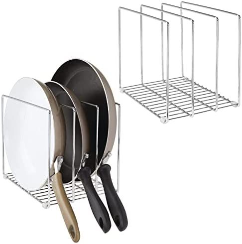 mDesign Metal Wire Organizer Rack for Kitchen Cabinet, Pantry, Shelves - Organizer Holder, 3 Slot... | Amazon (US)