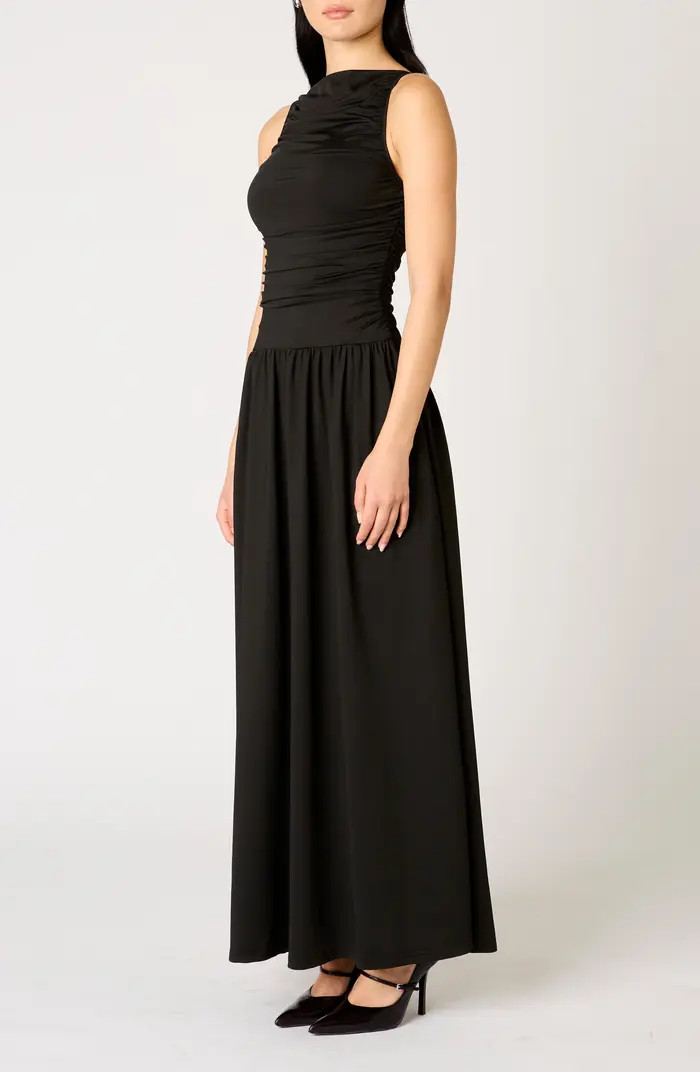 Nia Clea Ruched Sleeveless Drop Waist Maxi Dress | Nordstrom | Nordstrom