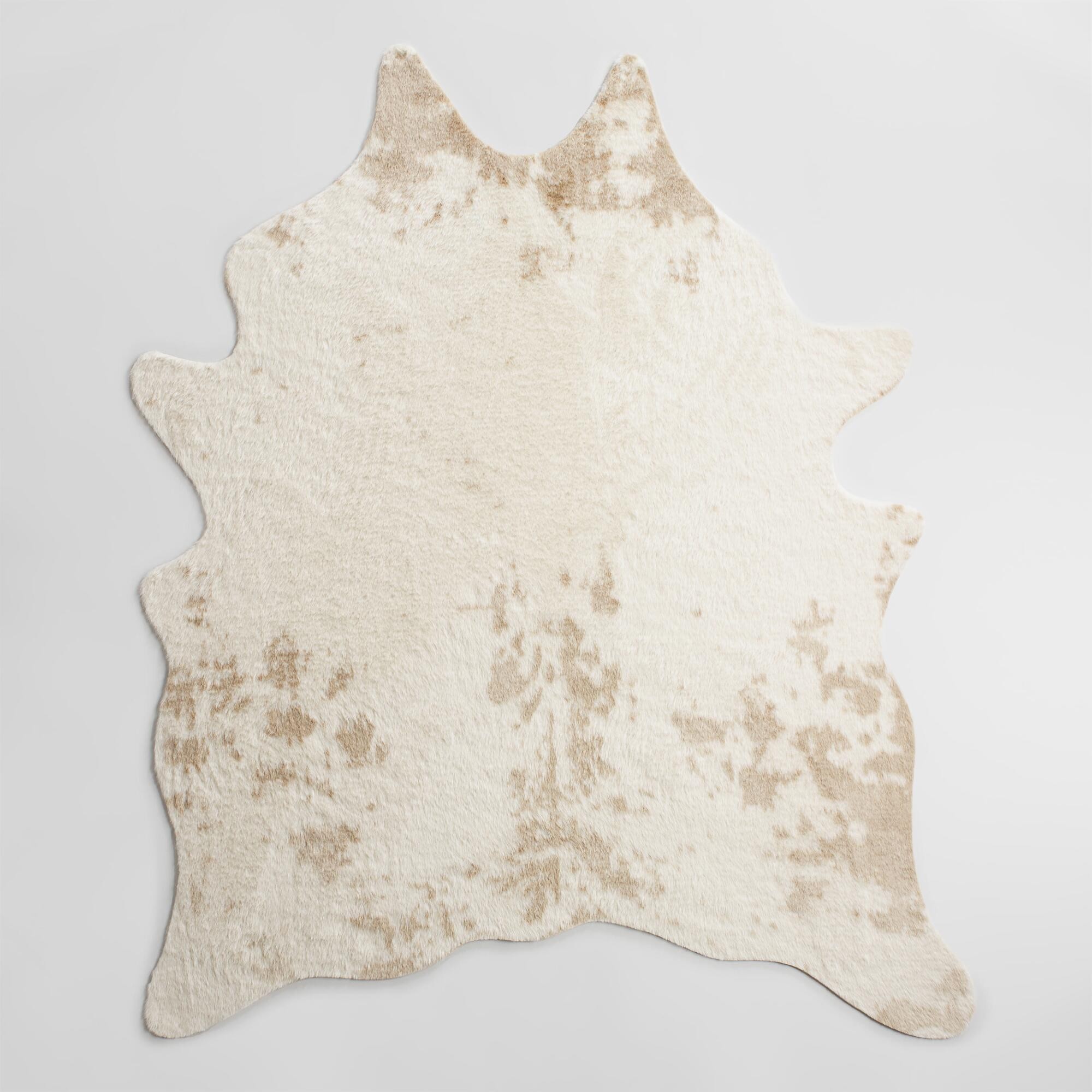 Ivory Printed Faux Cowhide Area Rug: White - 6Ftx8Ft by World Market 6Ftx8Ft | World Market