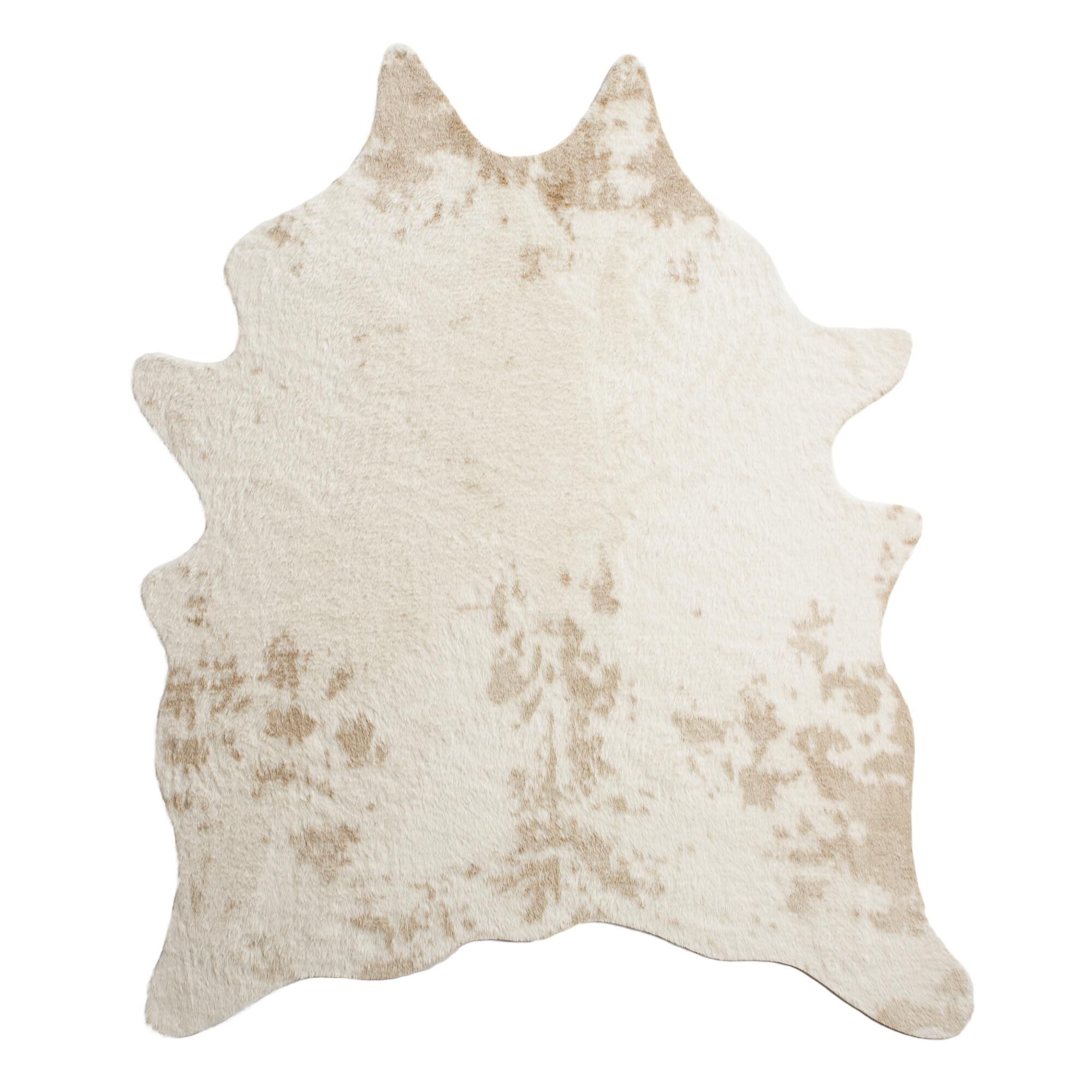 Ivory Printed Faux Cowhide Area Rug: White - 6Ftx8Ft by World Market 6Ftx8Ft | World Market