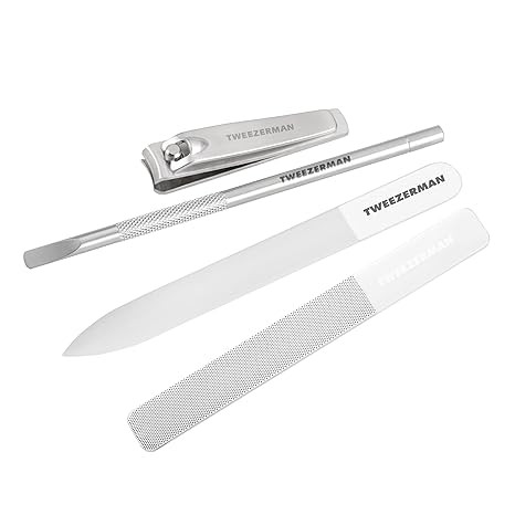 Tweezerman Glass Manicure Set Includes Nail Clipper, Cuticle Pusher, Glass Nail File, and Glass N... | Amazon (US)