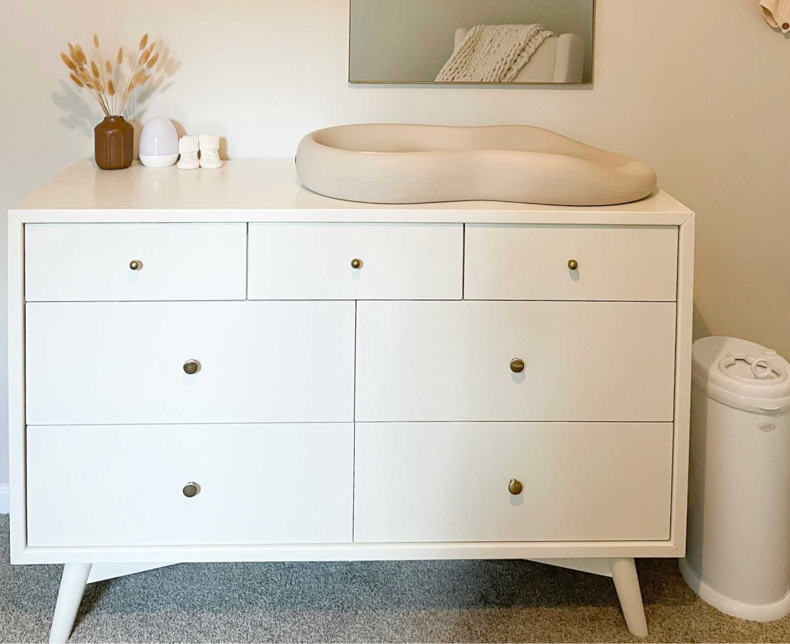 Babyletto Palma Dresser • perfect size & color 🤍 
Diaper changing pad in color Vanilla 

#LTKFind #LTKbaby #LTKhome