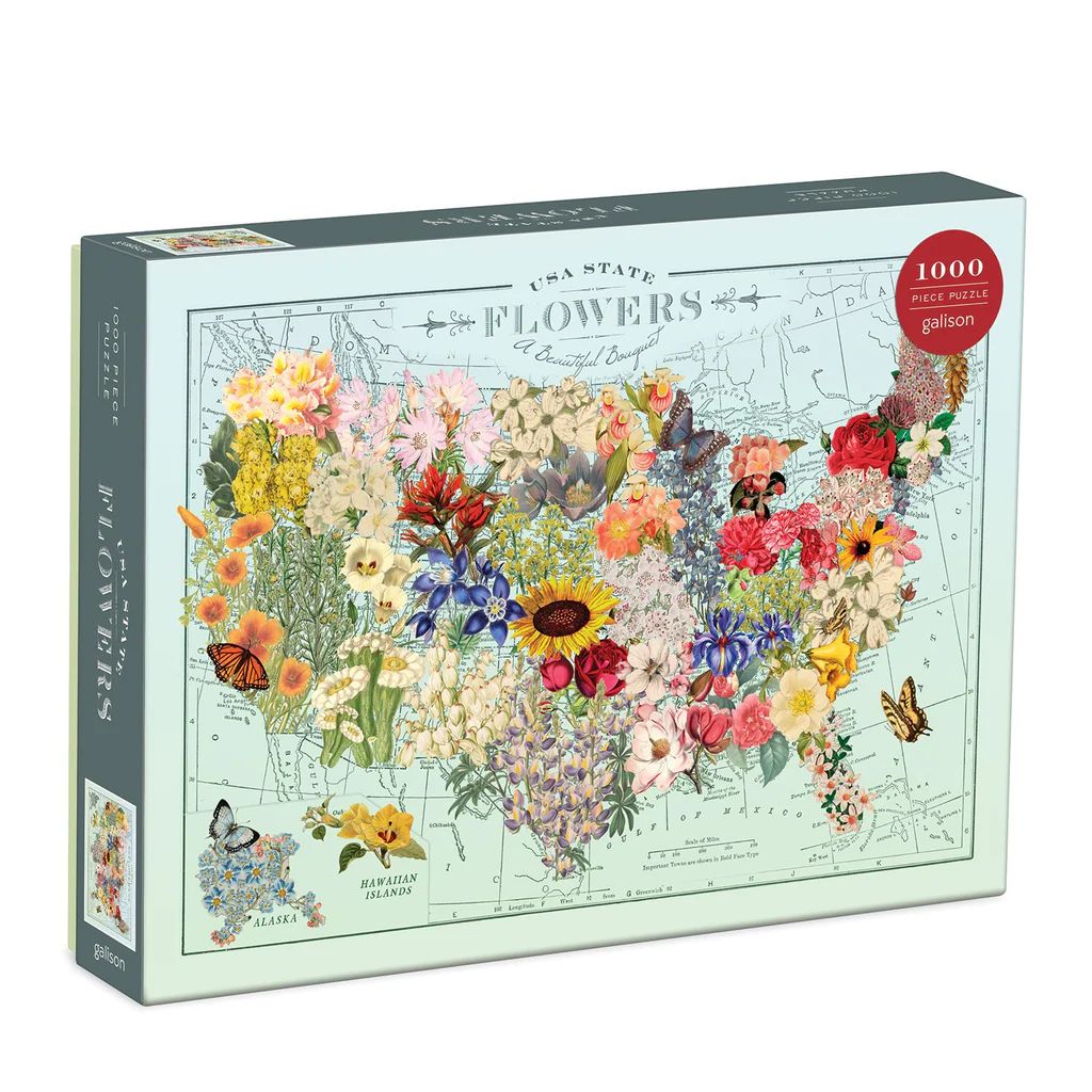 Wendy Gold USA State Flowers 1000 Piece Jigsaw Puzzle | Galison