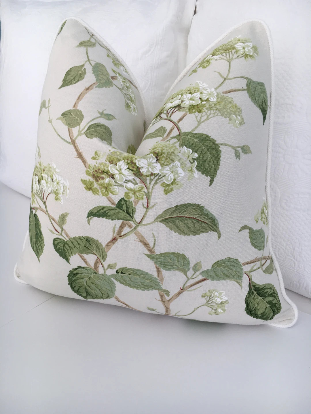 Colefax & Fowler "summerby" Green and Cream High End Pillow Cover, Floral Designer Pillow Cover, ... | Etsy (US)