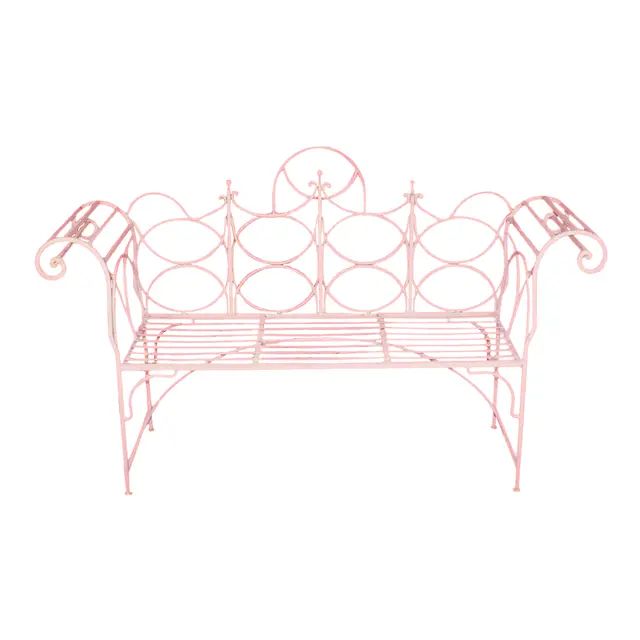 Vintage Wrought Iron Gothic Priory Style Garden Bench Scroll Sofa White Sunroom | Chairish