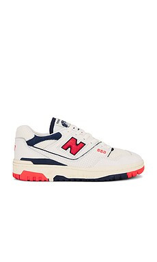 New Balance 550 in Sea Salt & Blast Red from Revolve.com | Revolve Clothing (Global)