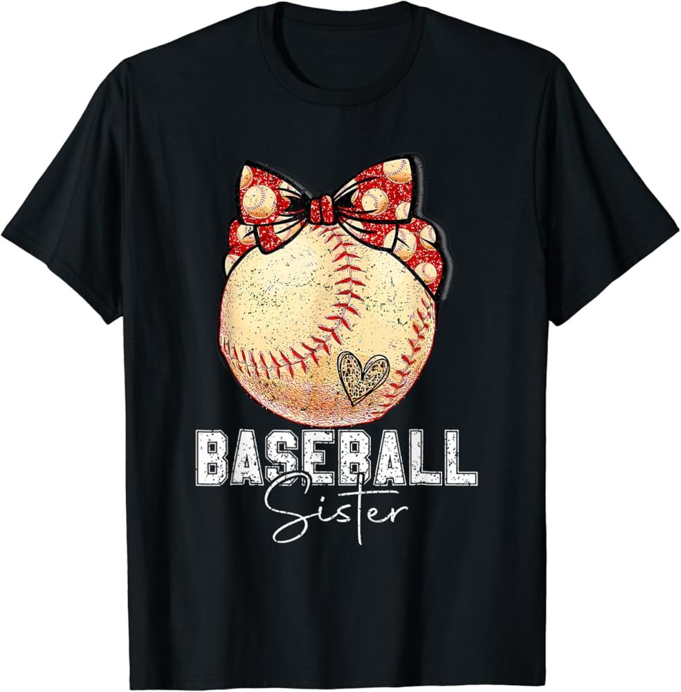 Baseball Sister Game Day Funny Youth For Girls T-Shirt | Amazon (US)