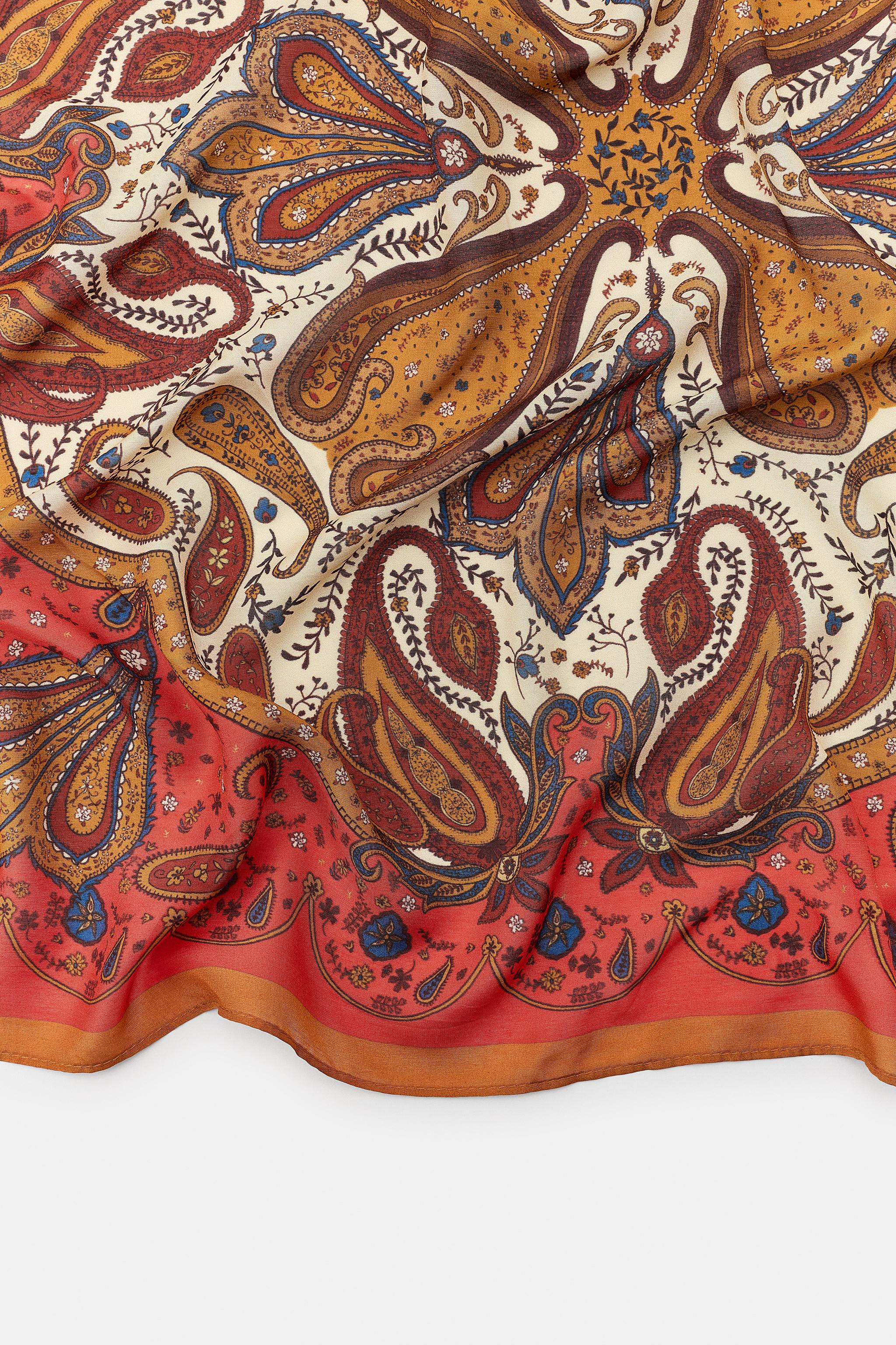 PAISLEY PRINT VISCOSE SILK SCARF | Zara US