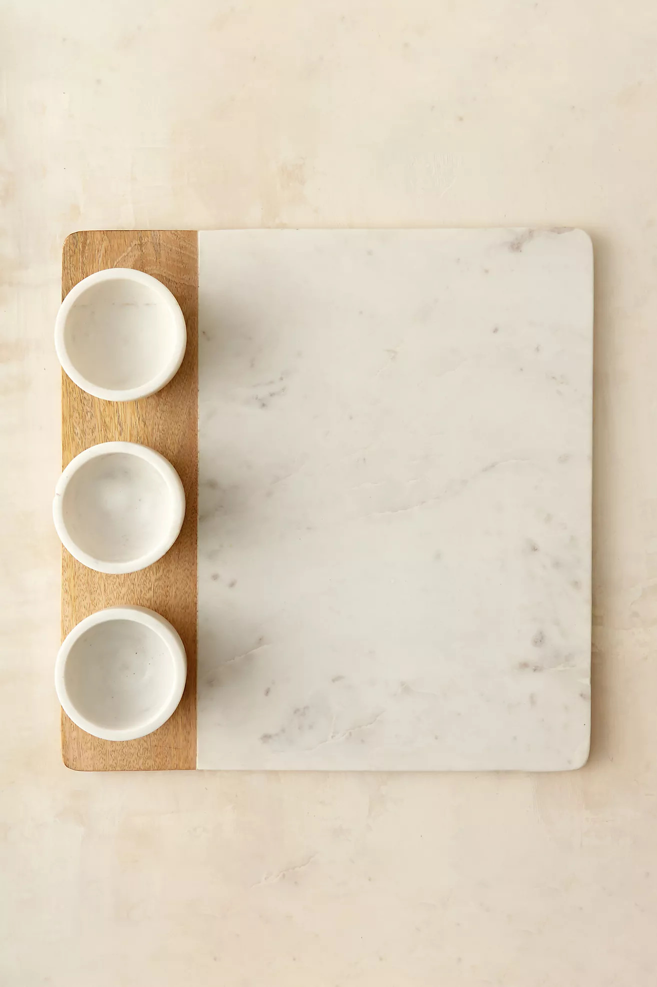 Marble + Wood Dip Trio Tray | Anthropologie (US)
