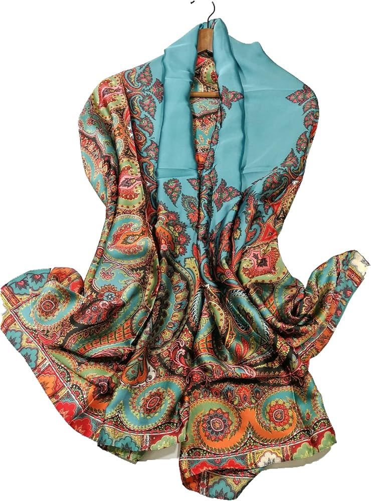 Shanlin Silk Feel Long Floral Satin Scarves for Women in Gift Box | Amazon (US)