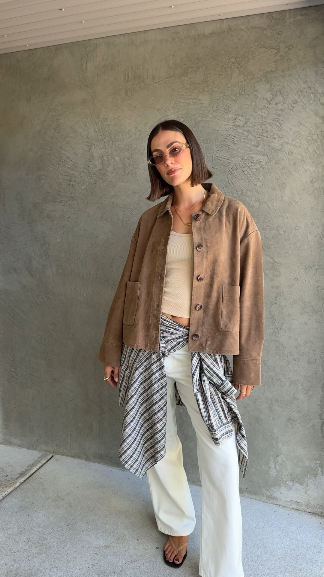 I believe I have found the ultimate suede jacket - sadly sold out in this style but I will link some similar options. I’ve paired it with a simple tank in a similar tone, white denim, and wrapped a checkered shirt around my waist (this one is from the op shop). Linking similar items if you like this look 

#LTKootd #LTKTall