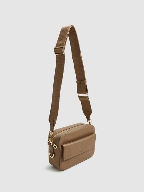 Reiss Taupe Cleo Leather Crossbody Camera Bag | Reiss (UK)