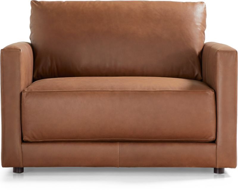 Gather Deep Leather Chair and a Half + Reviews | Crate & Barrel | Crate & Barrel