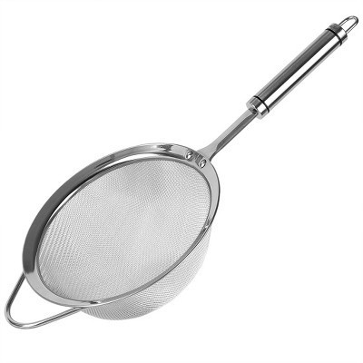 Unique Bargains Stainless Steel Fine Mesh Strainer Colander Flour Sifters with Handle Silver Tone 13.5''x5.5"(L*D) | Target