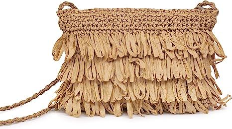 GOPHRALOVE Straw Beach Bag for Women Summer Handmade Woven Shoulder Crossbody Bag with Zipper and... | Amazon (US)