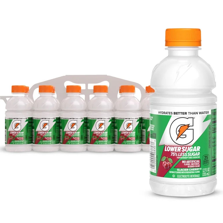 Gatorade Lower Sugar, No Artificials Glacier Cherry Flavored Electrolyte Sports Drink, 12 fl oz B... | Walmart (US)