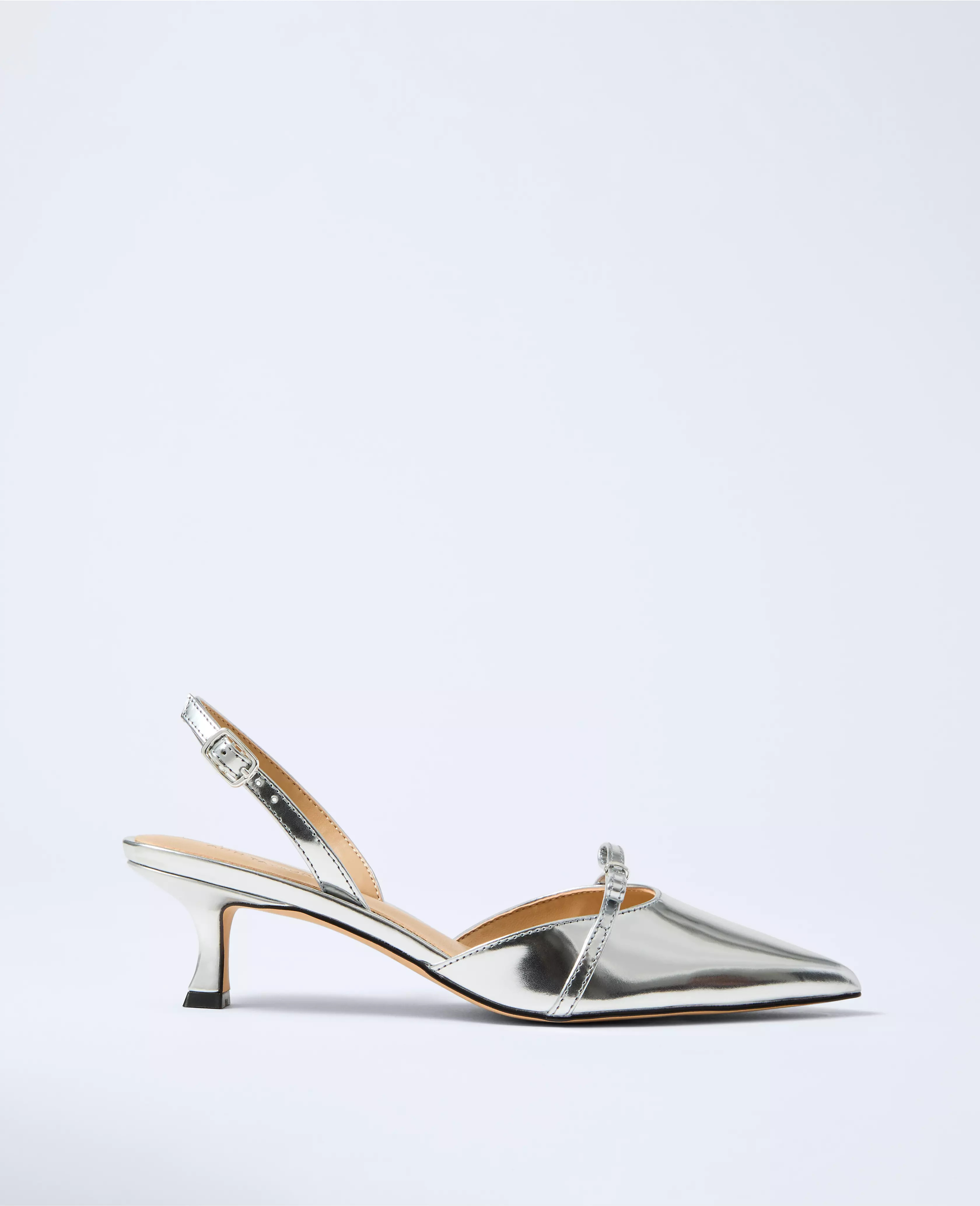 Metallic Leather Slingback Pump | Ann Taylor
