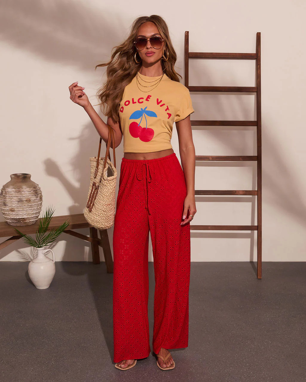 Dolce Vita Cherry Cotton Short Sleeve Graphic Tee | VICI