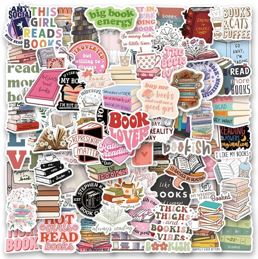 Bonitzdm 103PCS Bookish Stickers,Book Stickers for Kindle,Laptop Computer Phone Water Bottle Wate... | Amazon (US)