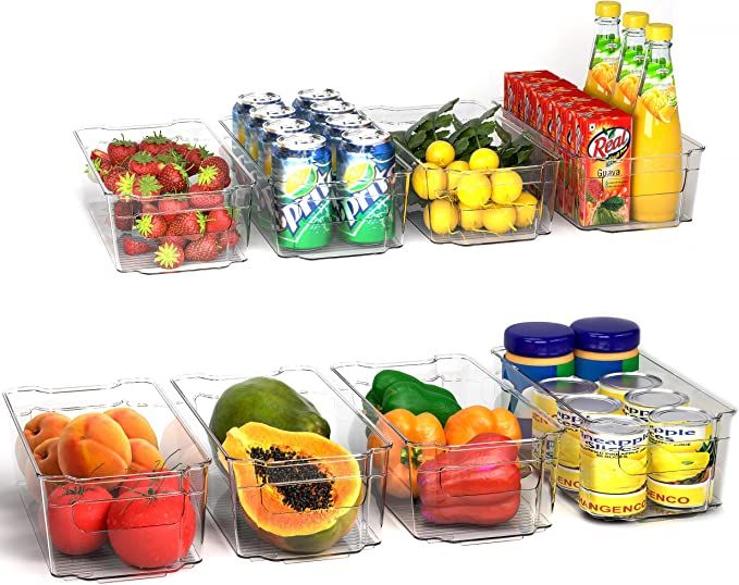 Utopia Home Pantry Organization and Storage Bins - Set of 8 Refrigerator Organizer Bins - Fridge ... | Amazon (US)