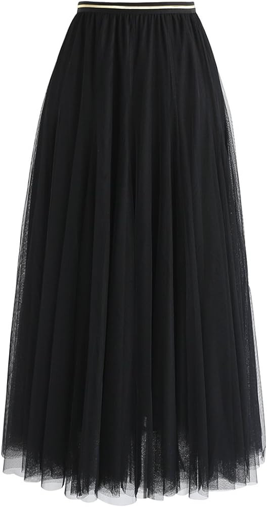 CHICWISH Women's Lilac/Cream/Grey/Pink/Black Layered Mesh Ballet Prom Party Tulle Tutu A-Line Max... | Amazon (US)