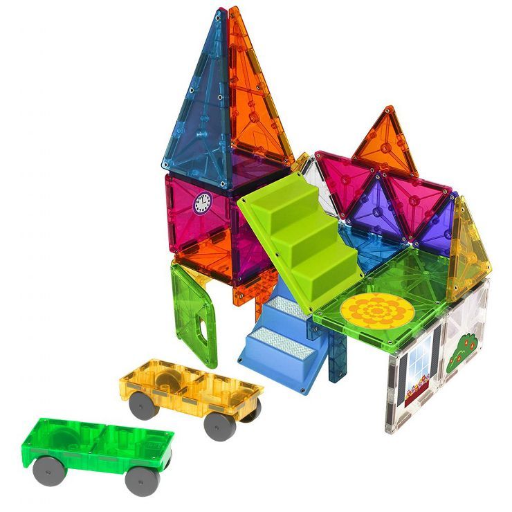 Magna-Tiles 28 Piece Mixed Colors House and Car Expansion Set | Target