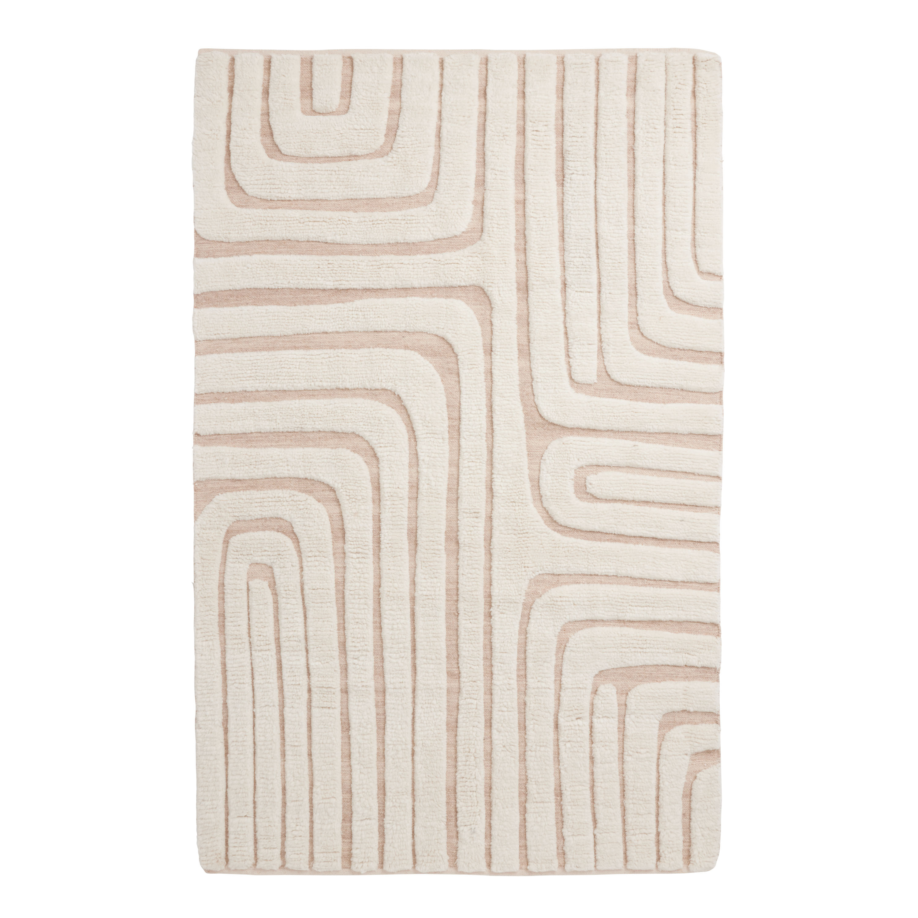 Elon Undyed Modern Geometric Wool Washable Area Rug | World Market