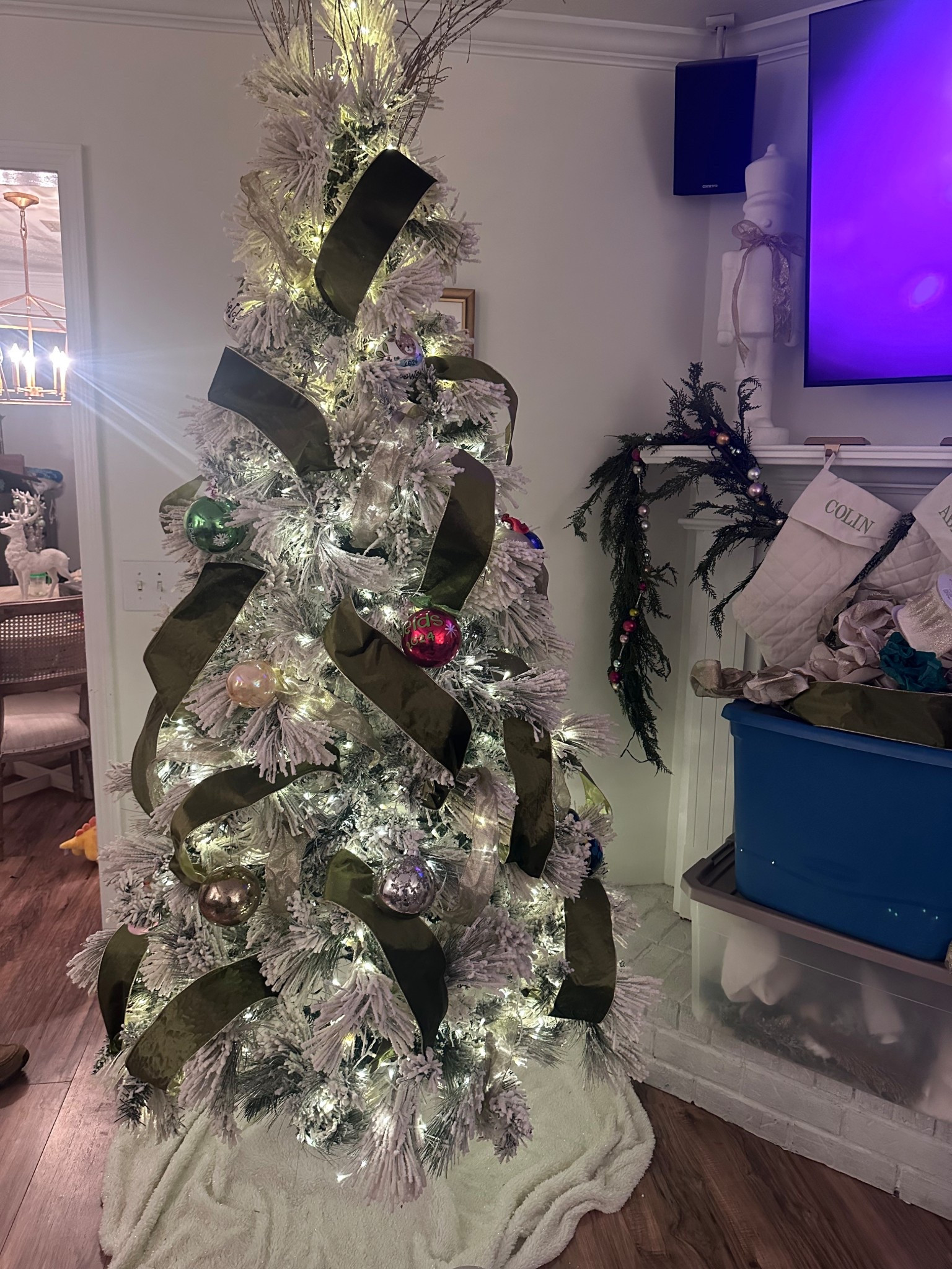 Added some new ribbon to my tree this year! It looks way more expensive than it is