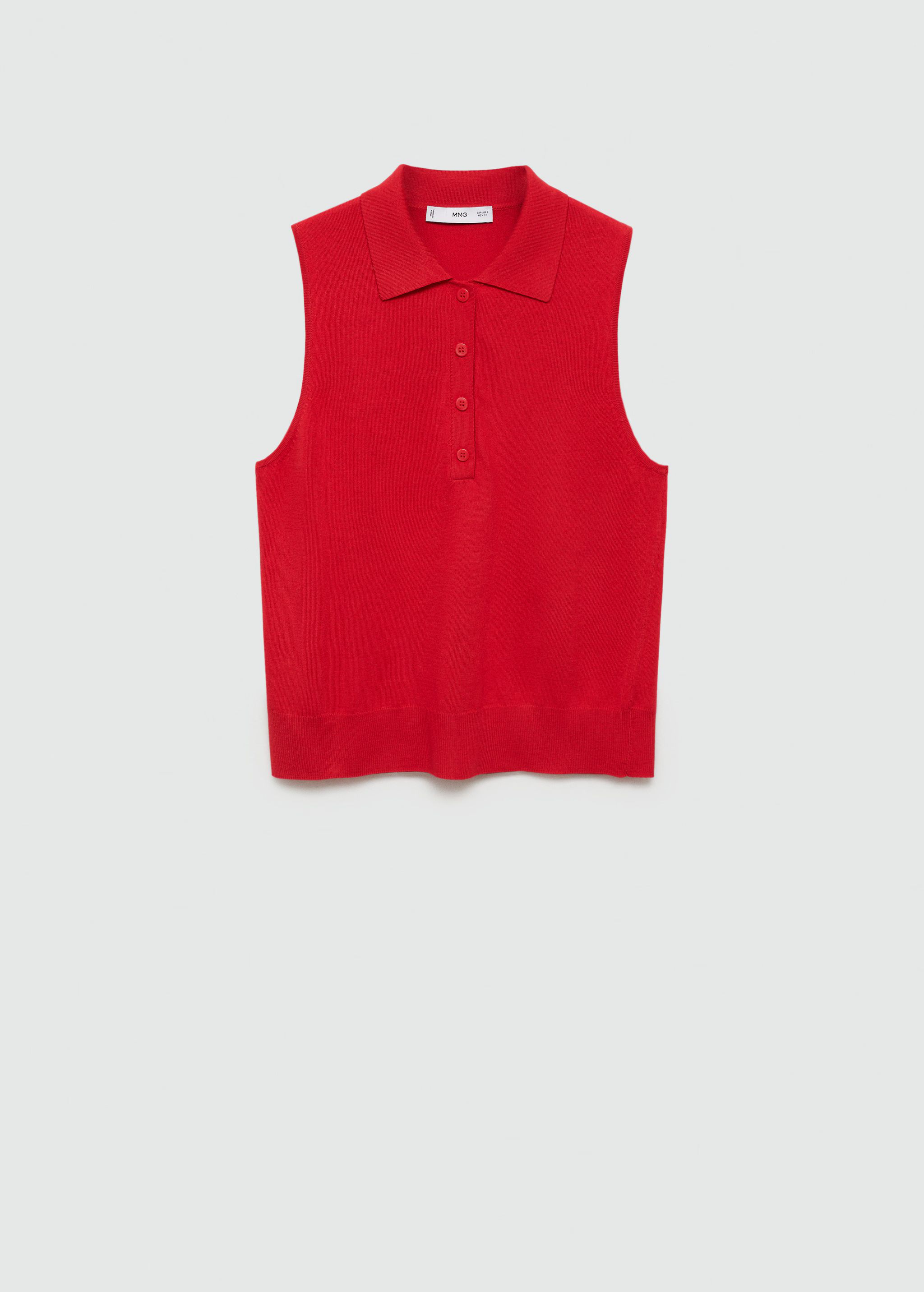 Fine-knit polo neck vest - Woman | MANGO USA | MANGO (US)