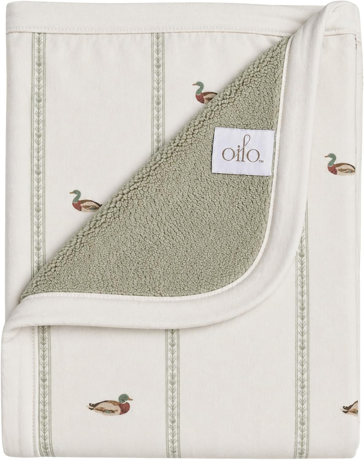 Baby Blanket, Luxury Soft Plush Chenille Backing & Organic Cotton Jersey Print, Double Layered, 30" x 40", Rolled Jersey Edge Trim, Machine Washable, Perfect for Infant or Toddlers, Mallard | Amazon (US)