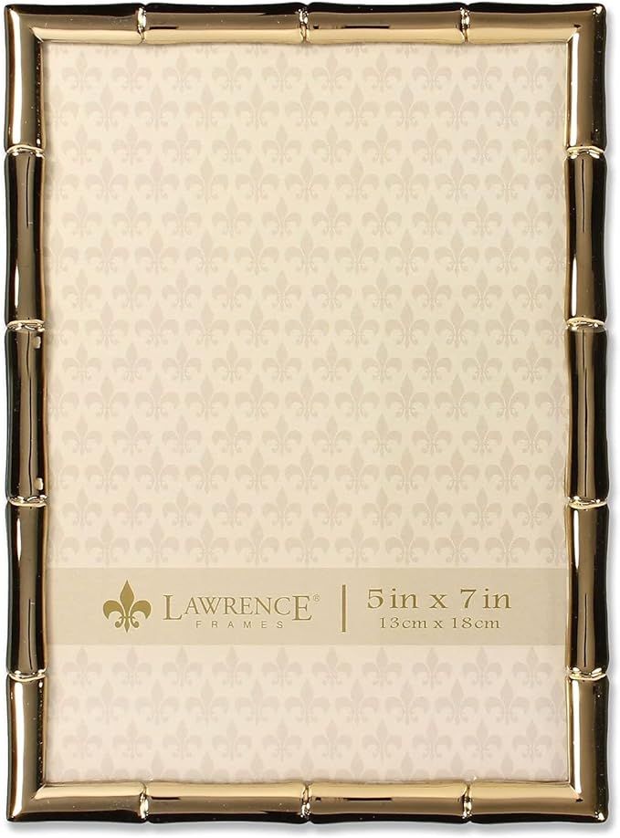Lawrence Frames 5"W x 7"H Gold Metal Picture Frame with Bamboo Design (712257) | Amazon (US)