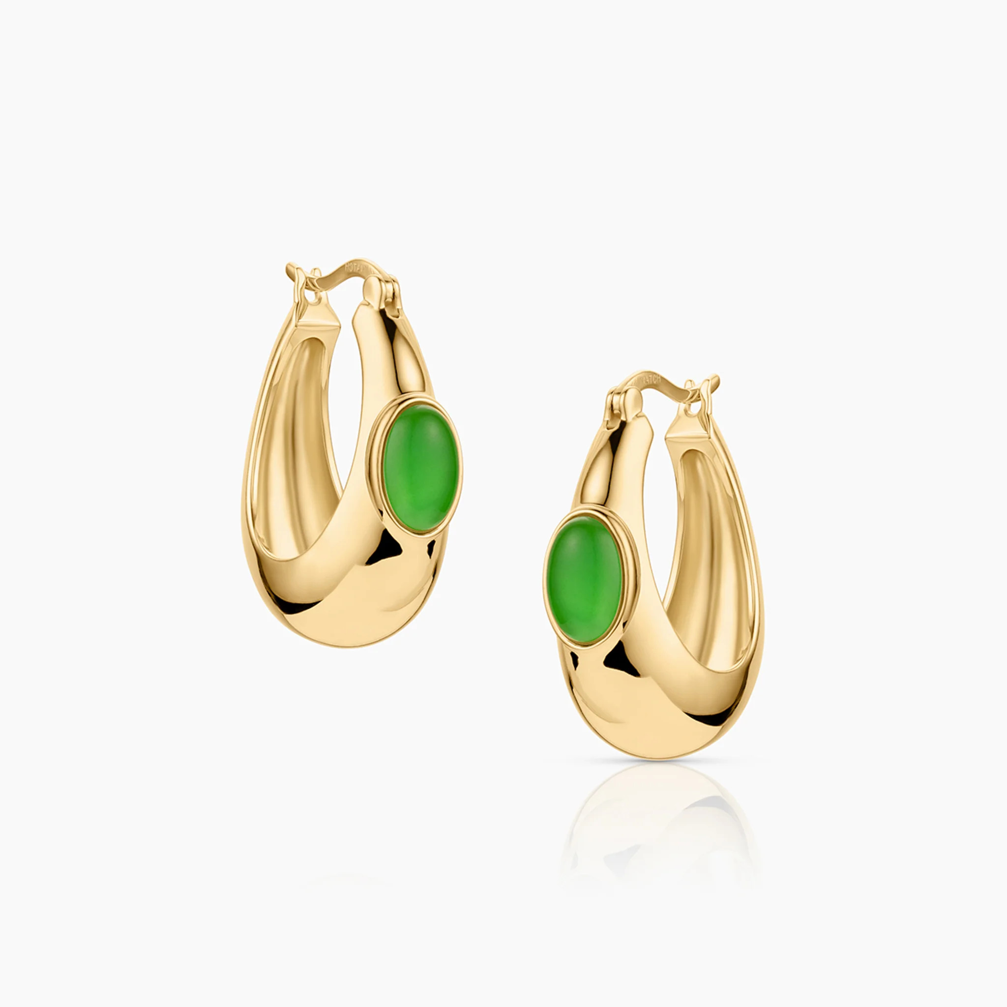 Simone Green Jade Hoop Earrings | Thatch