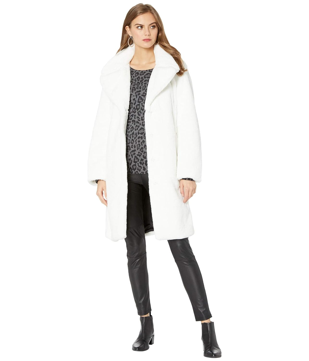 Avec Les Filles Faux Fur Knee-Length Coat | Amazon (US)