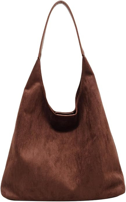 Suede purses for Women 2024 Slouchy Shoulder Bags Soft Leather hobo bag Brown Tote Handbag for Wo... | Amazon (US)