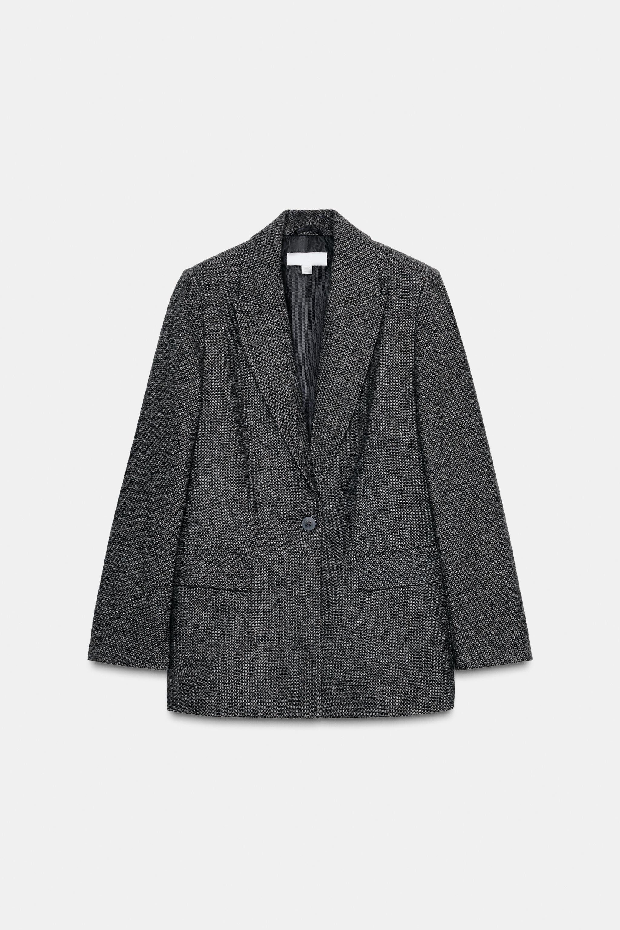 HERRINGBONE WOOL BLAZER | Zara UK