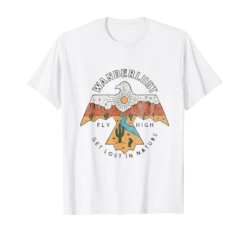 Amazon.com: Arizona Wanderlust Thunderbird,Desert Vibes Retro T-Shirt : Clothing, Shoes & Jewelry | Amazon (US)