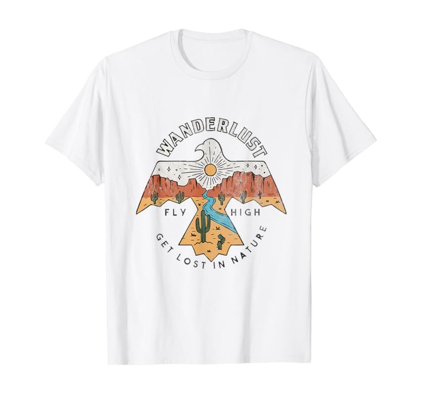 Amazon.com: Arizona Wanderlust Thunderbird,Desert Vibes Retro T-Shirt : Clothing, Shoes & Jewelry | Amazon (US)