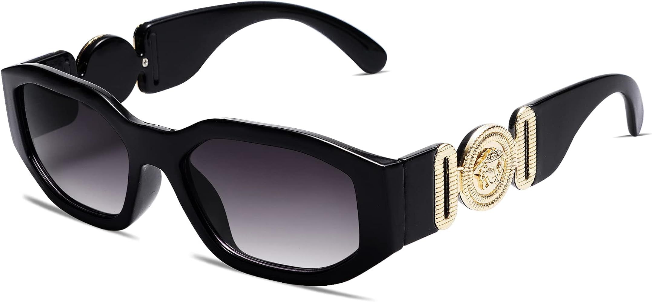 VANLINKER Trendy Irregular Rectangle Sunglasses UV Protection hexagon Horned Rim Thick Fashion Sh... | Amazon (US)
